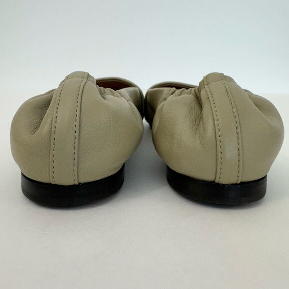 Brunello Cucinelli Leather Ballet Flats Semi-Pointed Beaded Accent 37.5 (US 7.5) - Picture 10 of 13